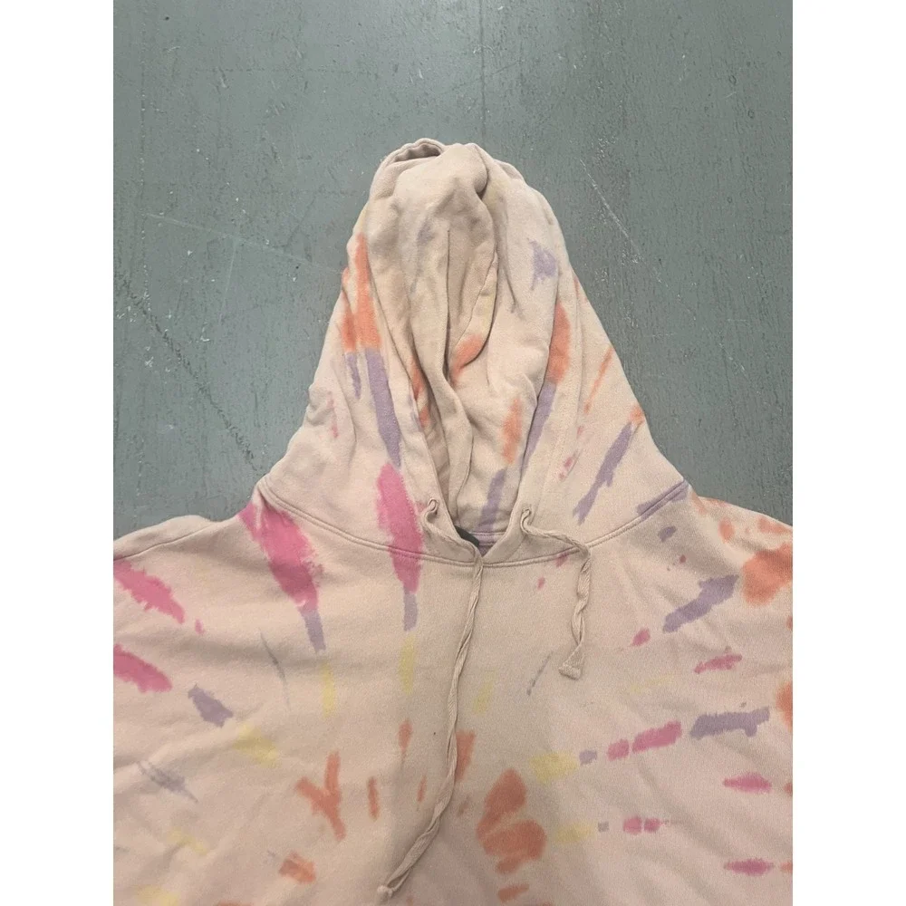 Wild Fable Hoodie Womens XL Beige Tie Dye Long Sleeve Grunge Streetwear Skater - Picture 3 of 8